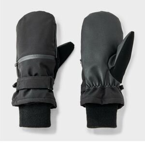 Goodfellow & Co Black M/L Men's Easy Closure Zip Pocket Mittens